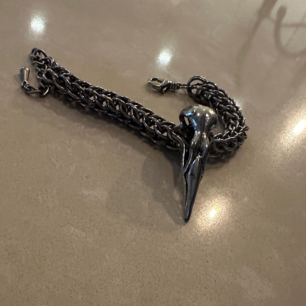 Bird skull heavy chain bracelet